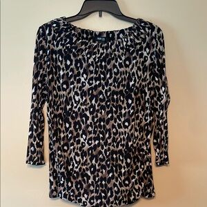Style & Co. Black and White Fitted Blouse 3/4 Sleeves Women Size L